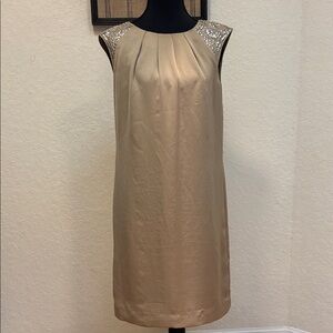 Tory Burch Metallic Gold Midi Dress